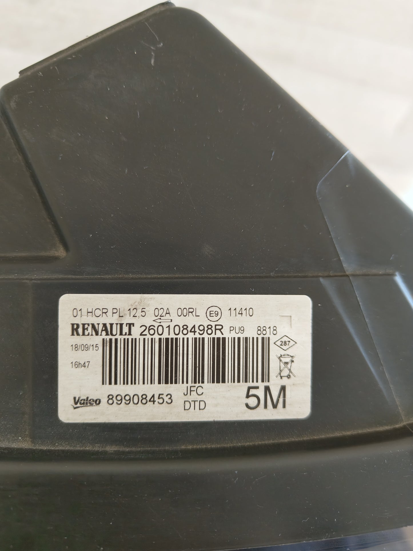 Phare optique droit Renault espace réf 260108498R